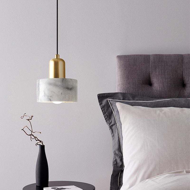 Nordische moderne zylindrische Form Pendellicht Licht Marmor kleines Suspension Licht für Wohnzimmer