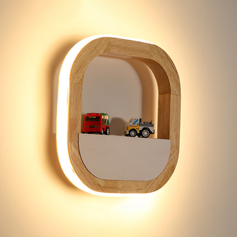 Lámpara de pared de madera de luz de pared de estilo minimalista nórdico