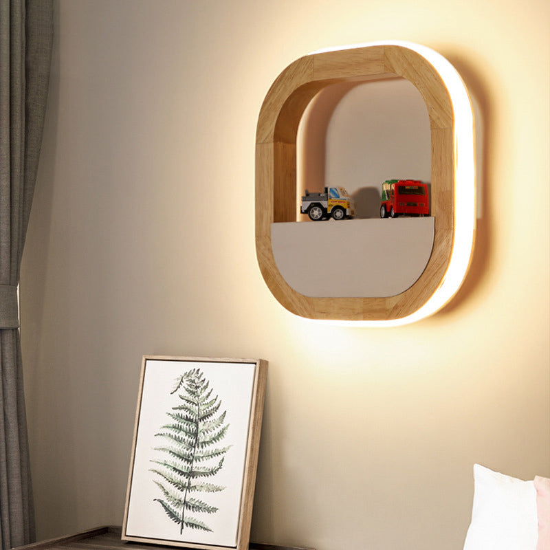 Lámpara de pared de madera de luz de pared de estilo minimalista nórdico