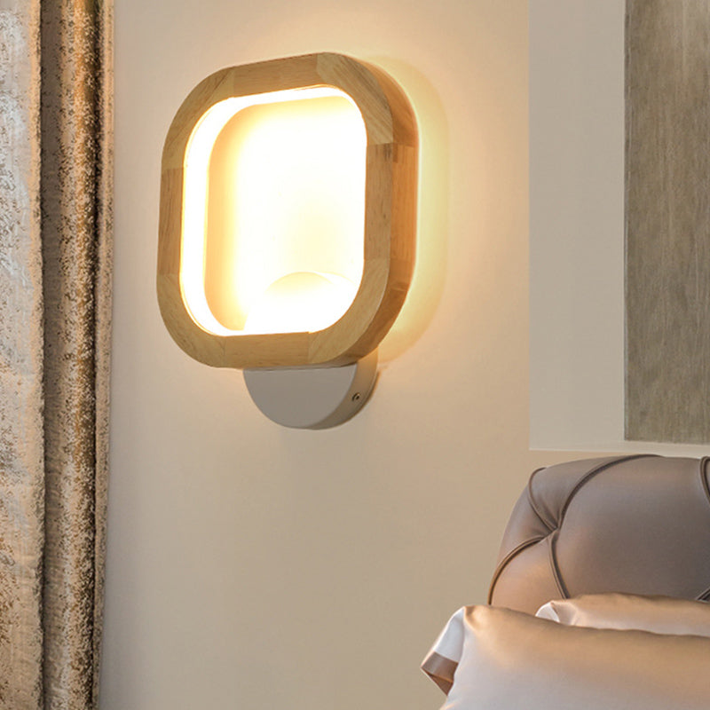 Lámpara de pared de madera de luz de pared de estilo minimalista nórdico