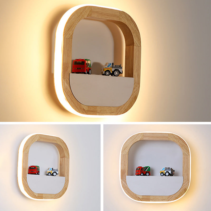 Lámpara de pared de madera de luz de pared de estilo minimalista nórdico