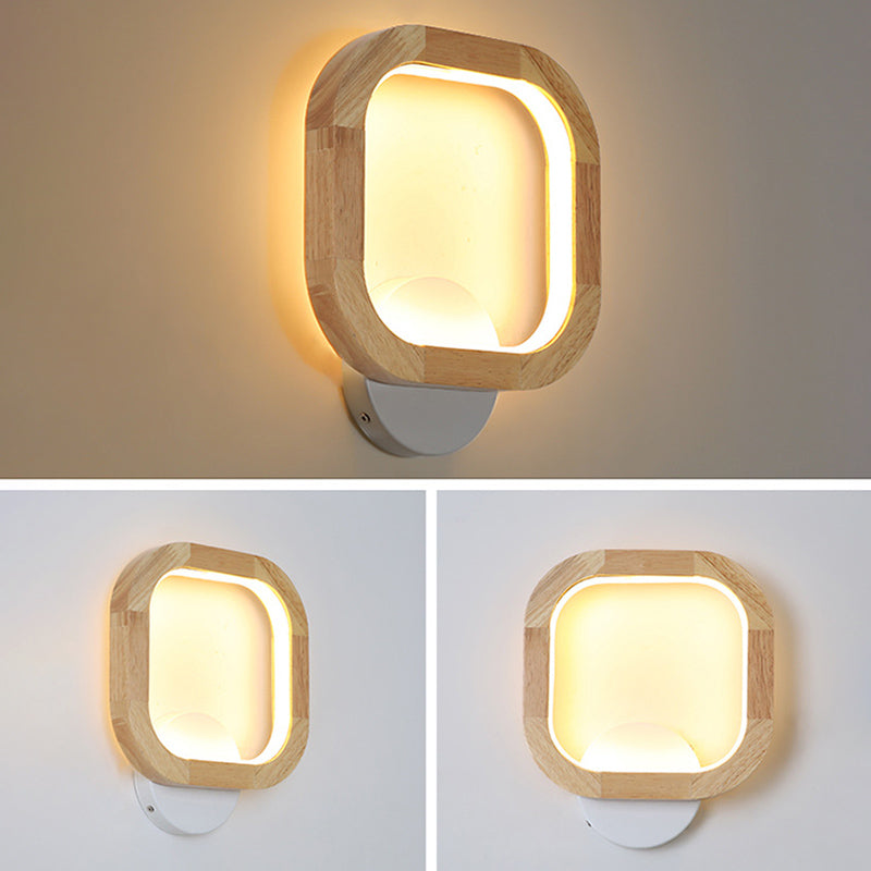 Lámpara de pared de madera de luz de pared de estilo minimalista nórdico