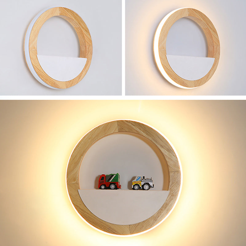 Lámpara de pared de madera de luz de pared de estilo minimalista nórdico