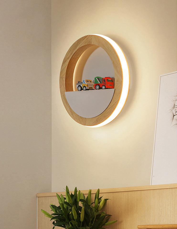 Lámpara de pared de madera de luz de pared de estilo minimalista nórdico