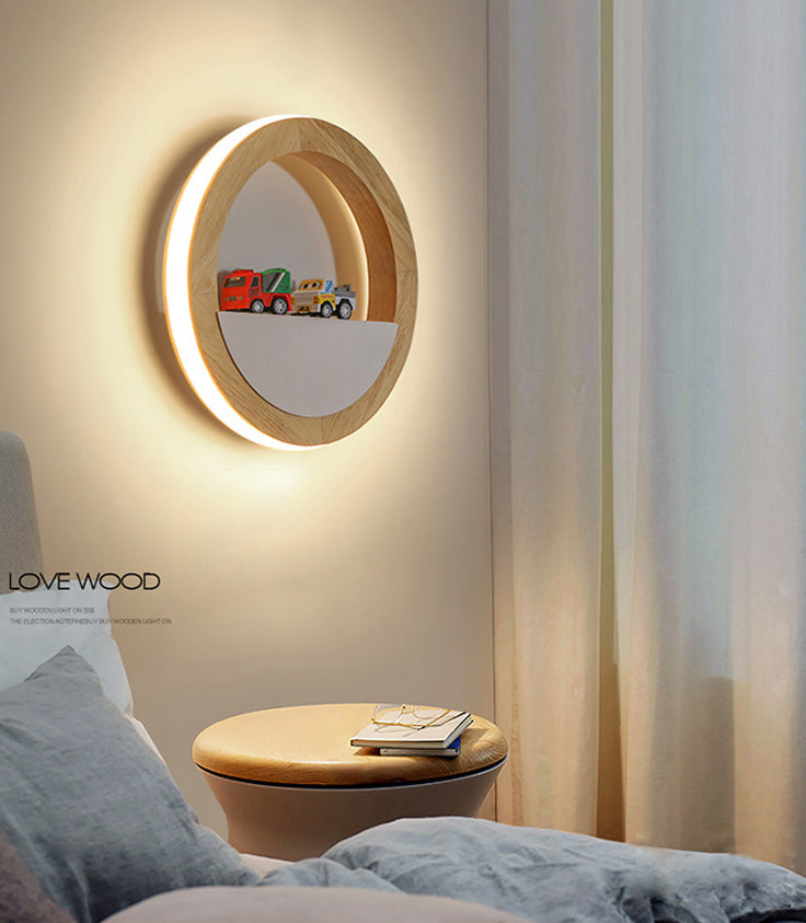 Lámpara de pared de madera de luz de pared de estilo minimalista nórdico