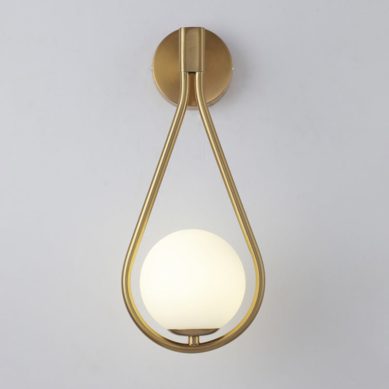 Lampe murale du globe moderne Verre blanche 1 lumière lumineuse légère pour la chambre corride