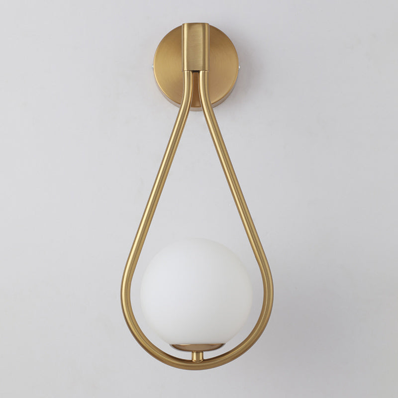 Lampe murale du globe moderne Verre blanche 1 lumière lumineuse légère pour la chambre corride