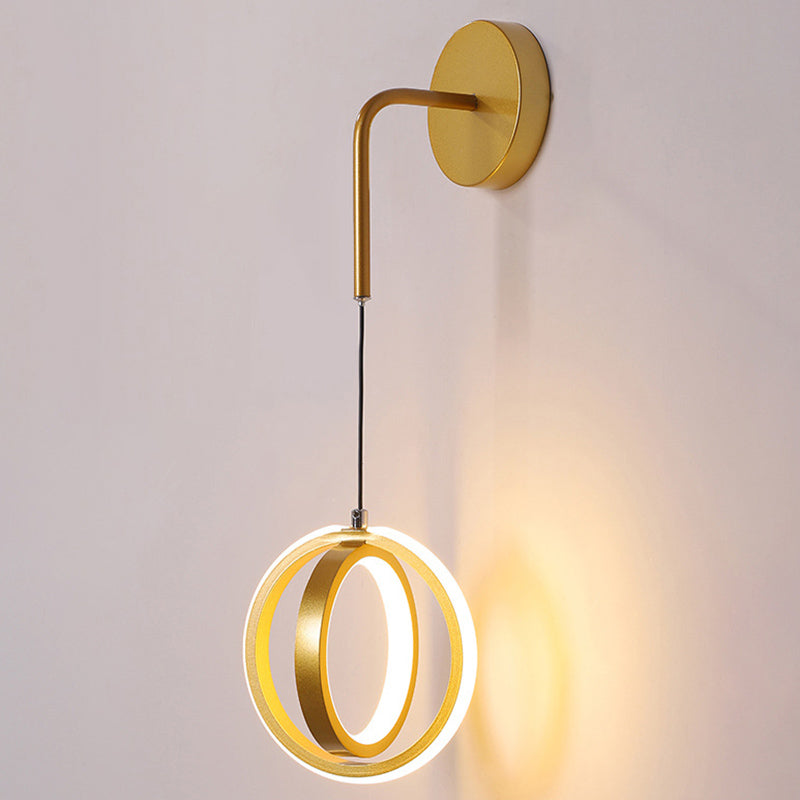 Ultramoderne ring wandbevestiging verlichting aluminium wand gemonteerd verlichtingsarmatuur voor woonkamer