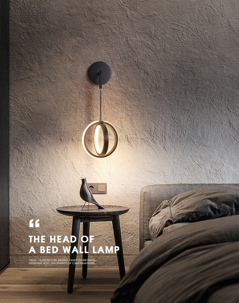 Ultramoderne ring wandbevestiging verlichting aluminium wand gemonteerd verlichtingsarmatuur voor woonkamer