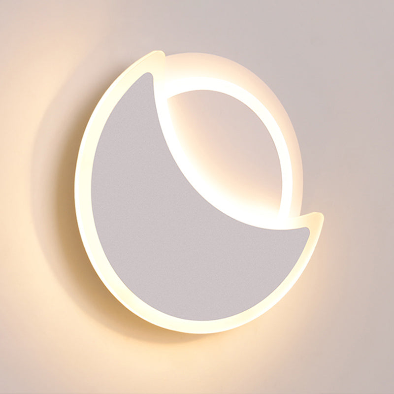 Contemporary Simple Wall Sconce Creative Moon Shape Wall Lamp for Porch Living Room