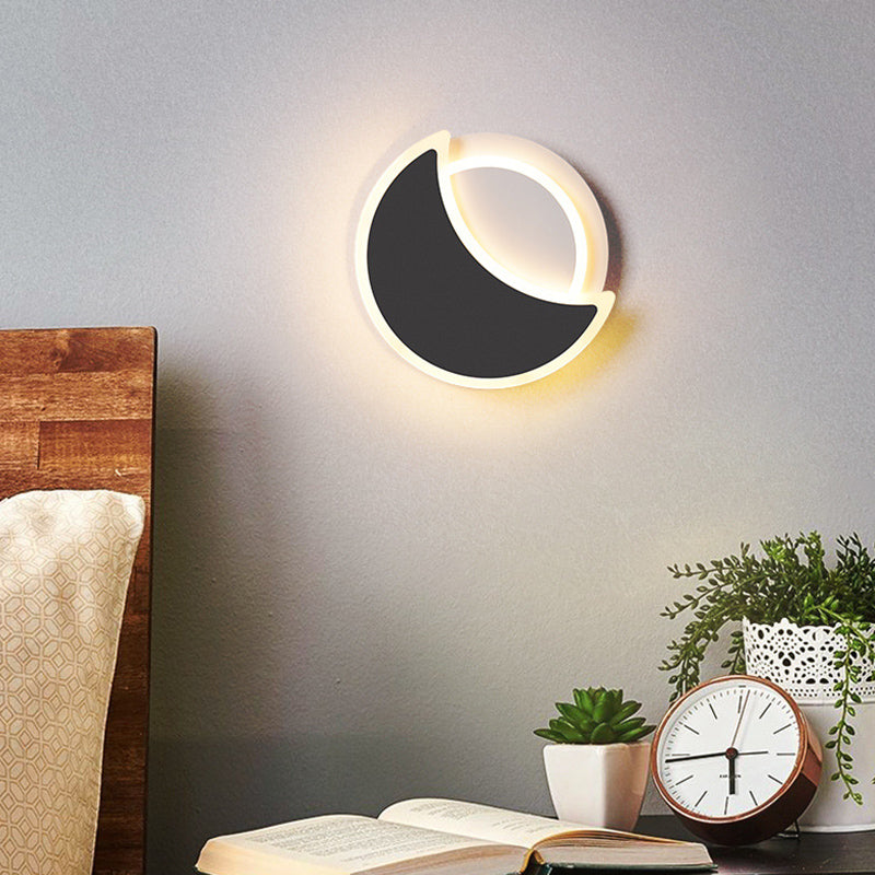 Contemporary Simple Wall Sconce Creative Moon Shape Wall Lamp for Porch Living Room