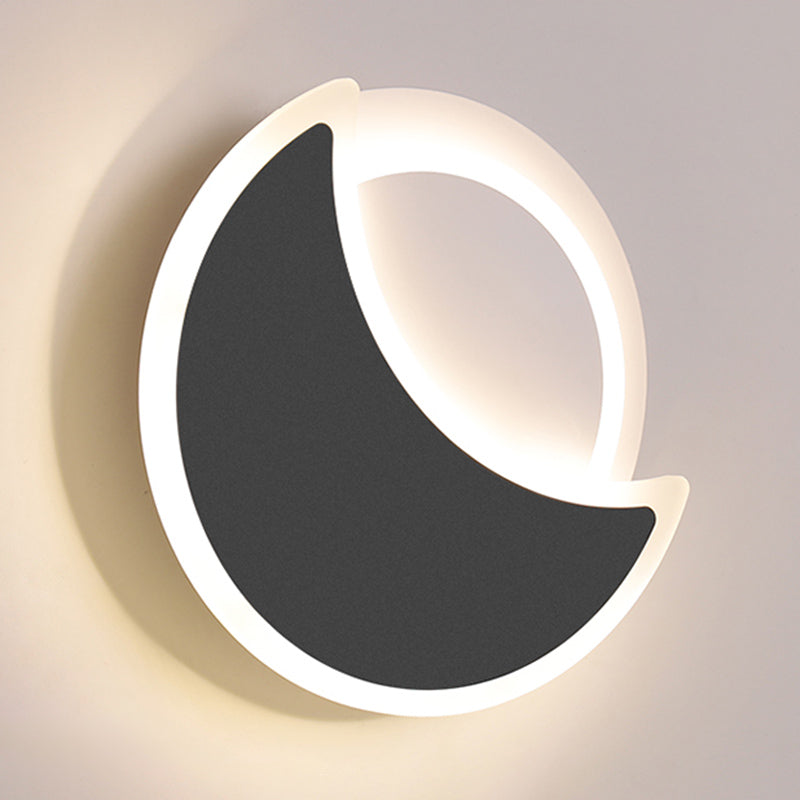 Contemporary Simple Wall Sconce Creative Moon Shape Wall Lamp for Porch Living Room