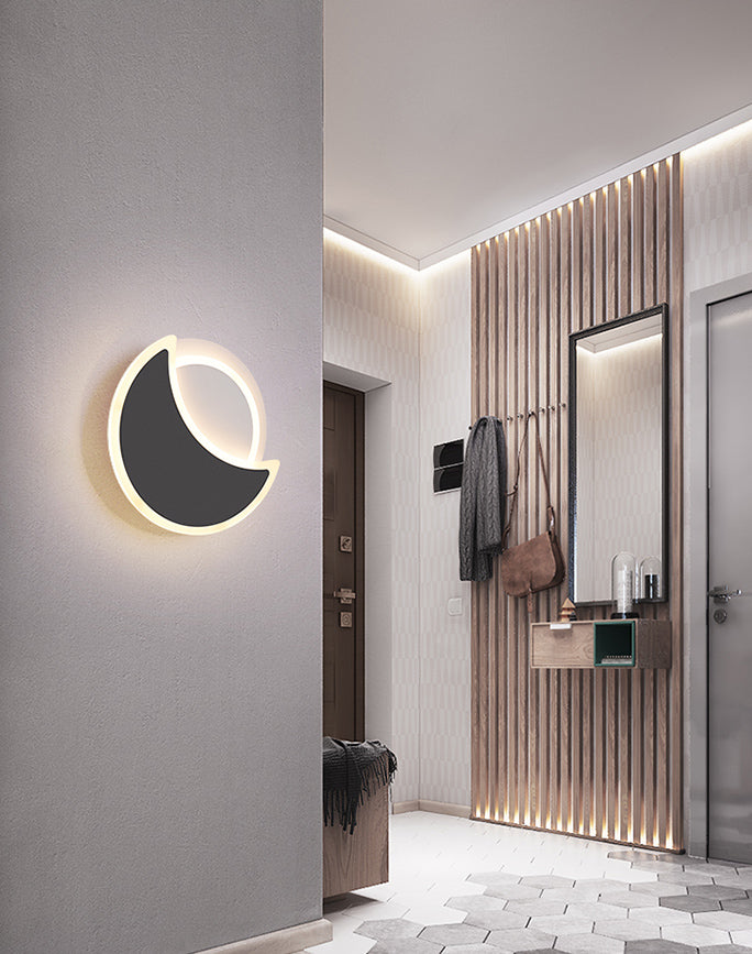 Contemporary Simple Wall Sconce Creative Moon Shape Wall Lamp for Porch Living Room