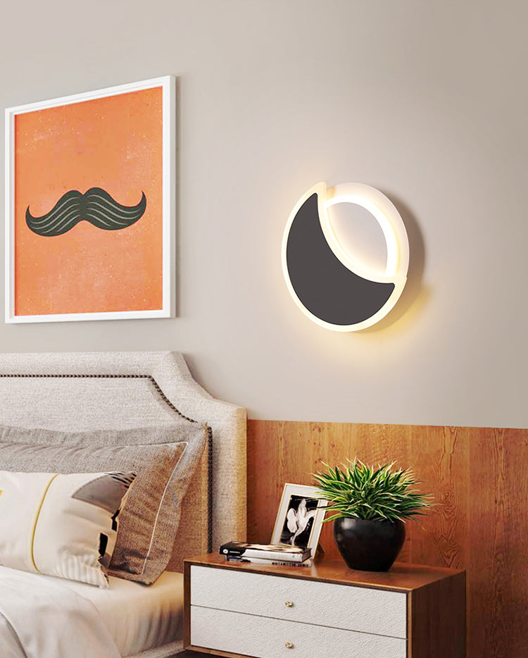 Contemporary Simple Wall Sconce Creative Moon Shape Wall Lamp for Porch Living Room