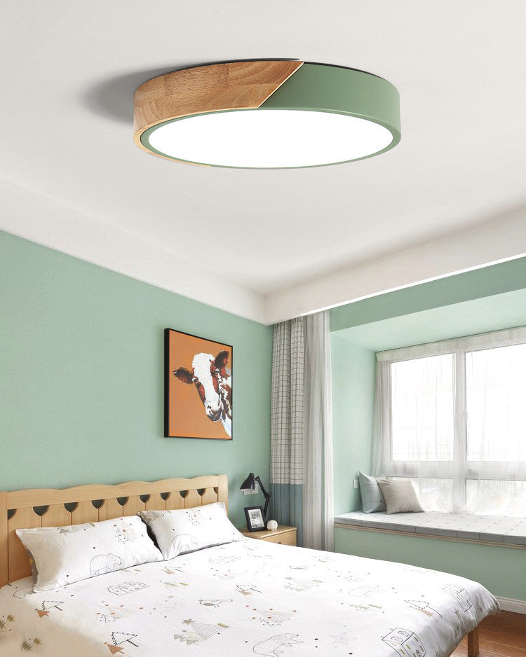 Plafonnier LED macaron encastré en forme de cercle, plafonnier Anti-poussière pour chambre à coucher