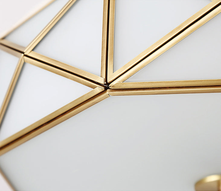 Glas Flushmount Verlichting Minimalistische Messing Drum Slaapkamer Flush Mount Plafond Licht Profiel