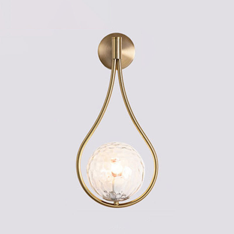 Modern Style Teardrop Sconce Light Fixture Glass Bedroom Wall Mounted Light Fixture