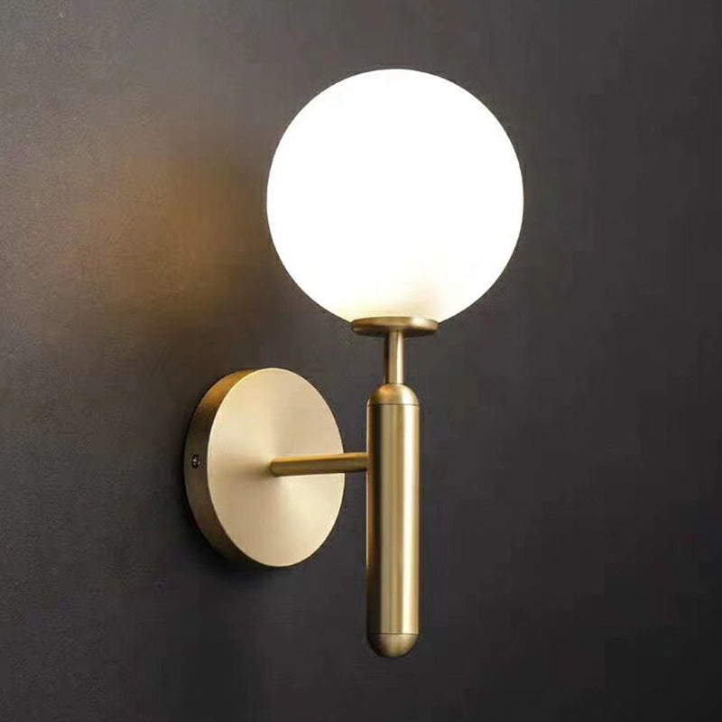 Nordic Style Single Light Wall Mounted Light Ball Glass Shade Wall Lighting for Bedside