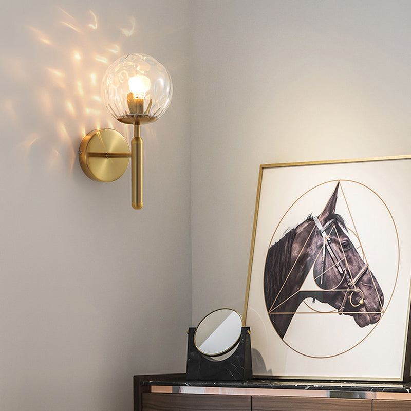 Nordic Style Single Light Wall Mounted Light Ball Glass Shade Wall Lighting for Bedside