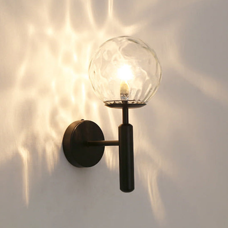 Nordic Style Single Light Wall Mounted Light Ball Glass Shade Wall Lighting for Bedside