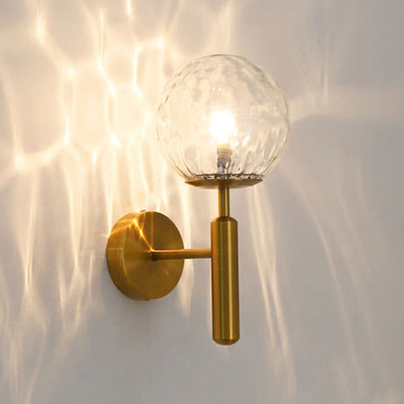 Nordic Style Single Light Wall Mounted Light Ball Glass Shade Wall Lighting for Bedside