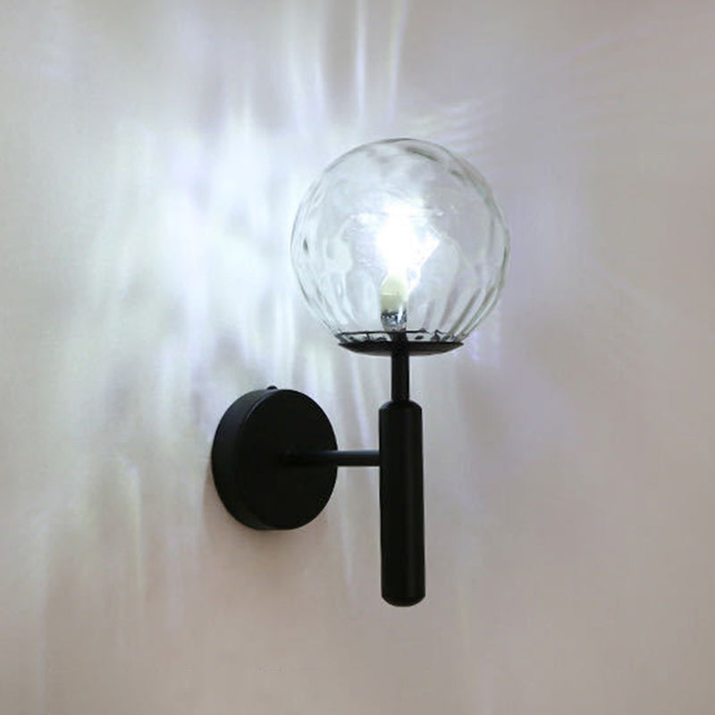 Nordic Style Single Light Wall Mounted Light Ball Glass Shade Wall Lighting for Bedside
