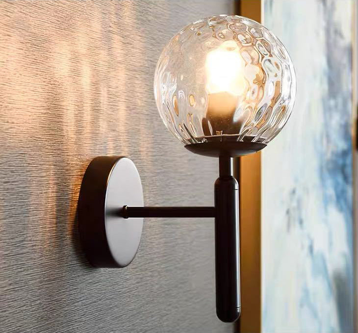 Nordic Style Single Light Wall Mounted Light Ball Glass Shade Wall Lighting for Bedside