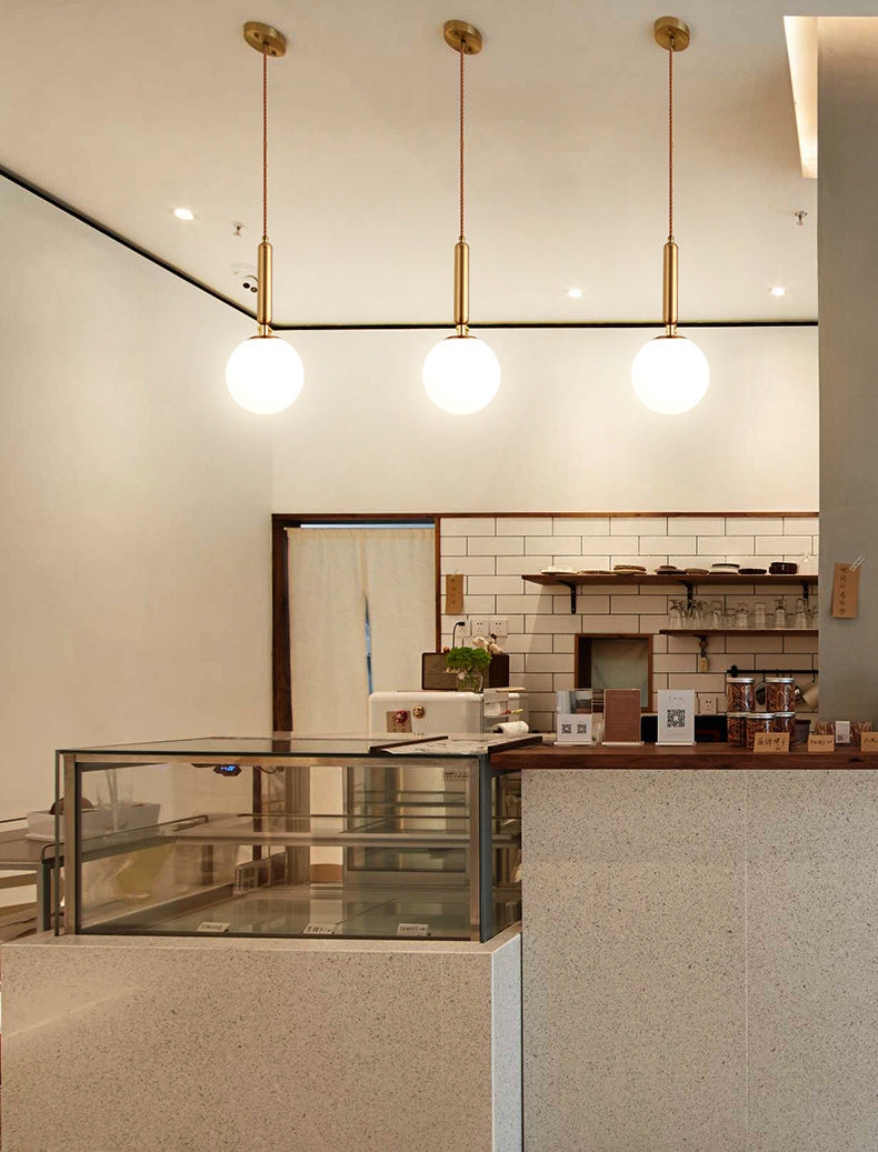 Aménagement d'éclairage de pendentif sphérique