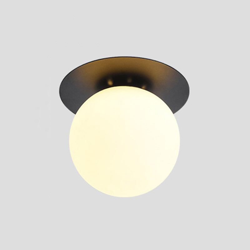 Minimalist Flush Mount Ceiling Light Fixture Spherical Flush Ceiling Light Fixture with Glass Shade