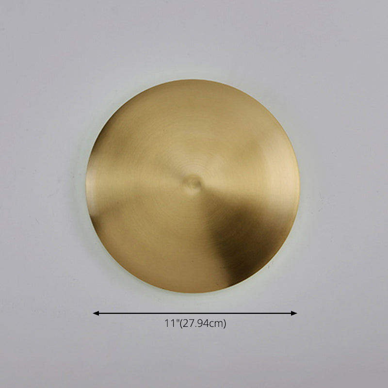 Round Disc Sconce Light Fixture Nordic Minimalist Style Copper 1 Light Sconces