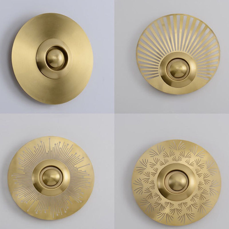 Round Disc Sconce Light Fixture Nordic Minimalist Style Copper 1 Light Sconces