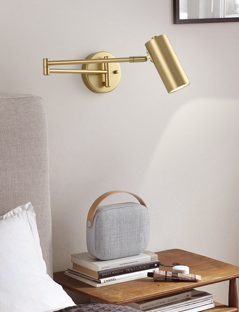 Swing Arm Wall Sconce Modern Minimalist Style Metal 1 Light Sconces for Bedroom
