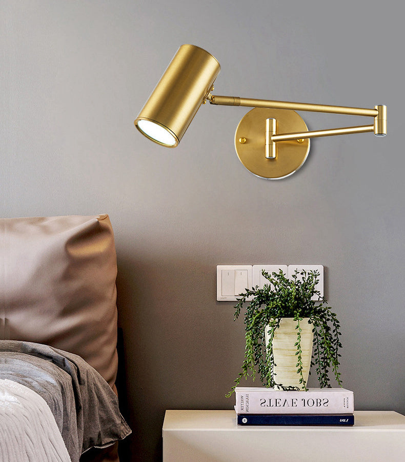 Swing Arm Wall Sconce Modern Minimalist Style Metal 1 Light Sconces for Bedroom