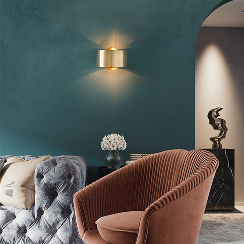 Cylinderical Sconce Light Fixture Modern Minimalist Style Metal 1 Light Sconces