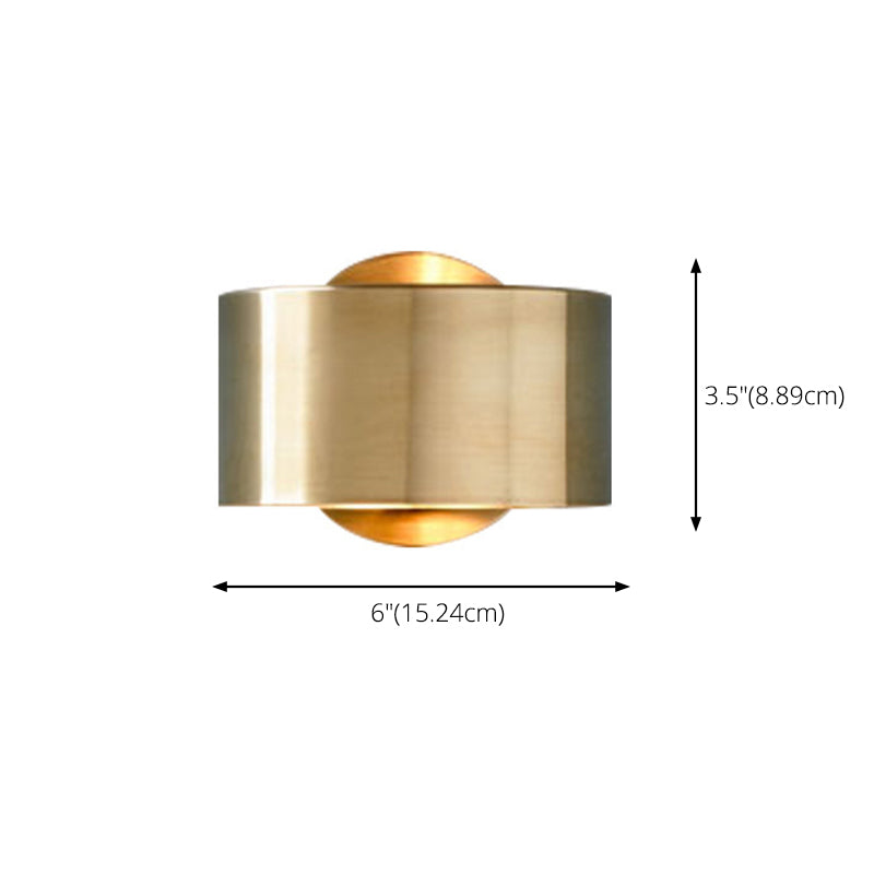 Cylinderical Sconce Light Fixture Modern Minimalist Style Metal 1 Light Sconces