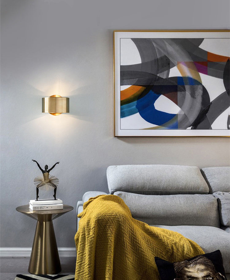 Cylinderical Sconce Light Fixture Modern Minimalist Style Metal 1 Light Sconces