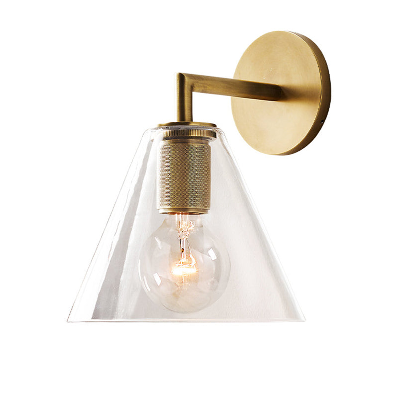 Retro Minimalist Style Cone Sconce Light Fixture Glass Sconces for Bedroom