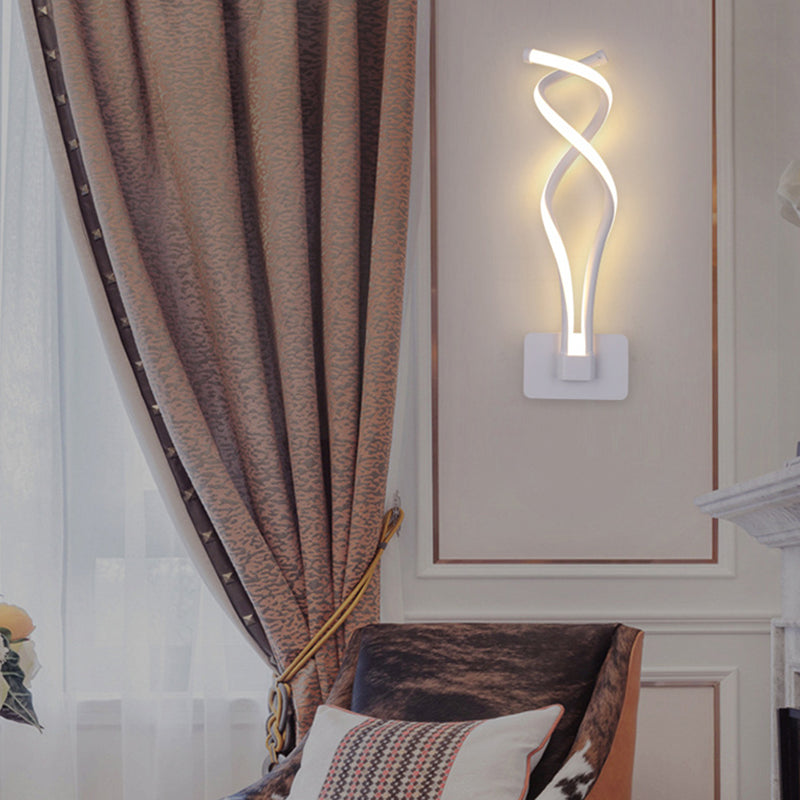 Twist Sconce Light Fixture Modern Minimalist Style Plastic Sconces for Living Room