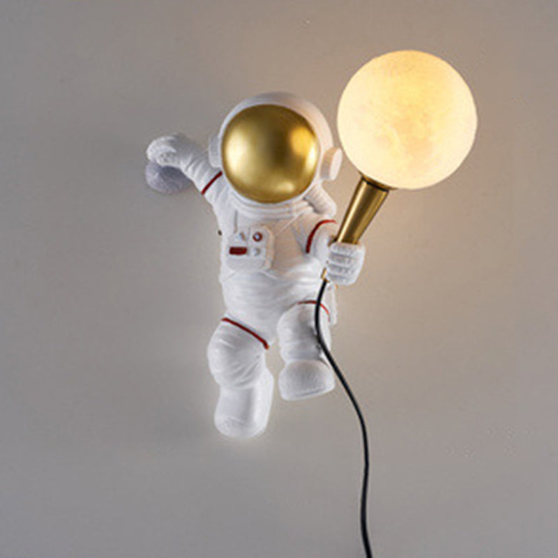 Astronaut Modelado de luces de matriz esféricas Resina creativa 1 luz sonces
