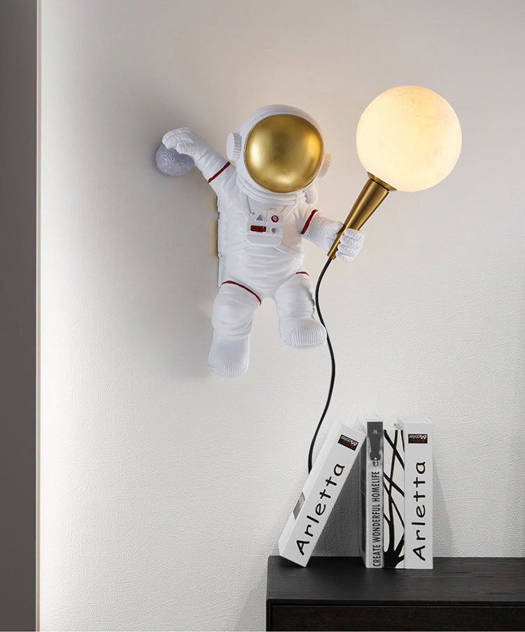 Astronaut Modelado de luces de matriz esféricas Resina creativa 1 luz sonces