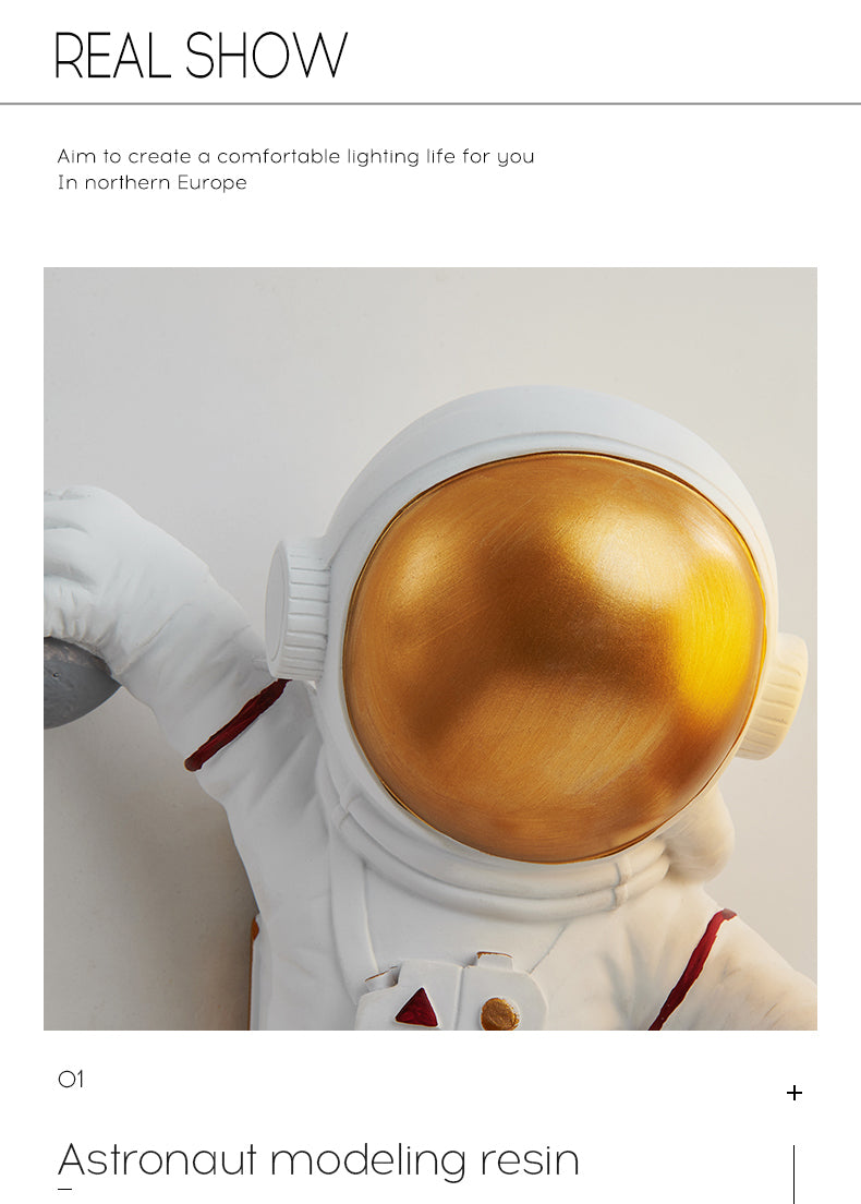 Astronaut Modeling Spherical Wall Sconce Lights Creative Resin Sconces