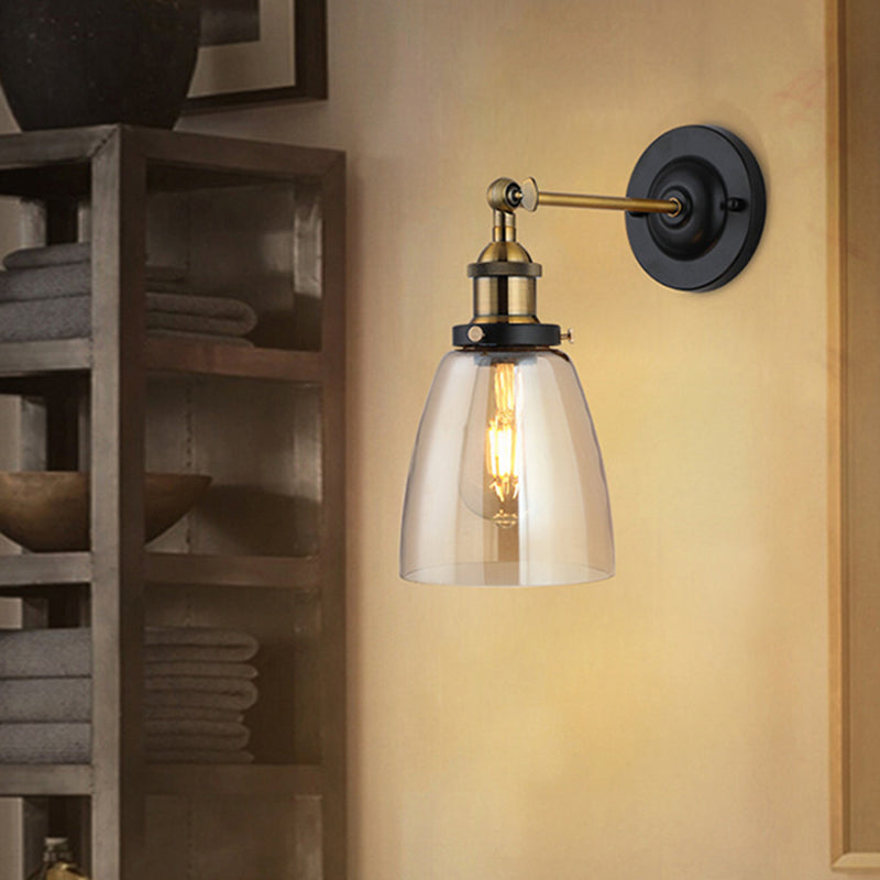 Bewaffnete Metallwandleuchten Amerikaner Retro Industrial Style 1 Lichtleuchte