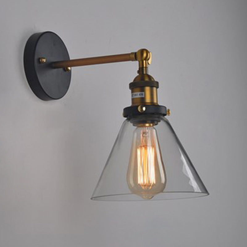 Bewaffnete Metallwandleuchten Amerikaner Retro Industrial Style 1 Lichtleuchte