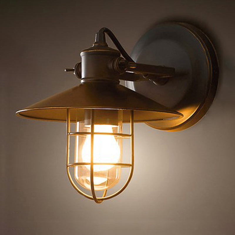 Bewaffnete Metallwandleuchten Amerikaner Retro Industrial Style 1 Lichtleuchte