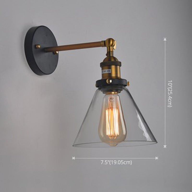 Bewaffnete Metallwandleuchten Amerikaner Retro Industrial Style 1 Lichtleuchte