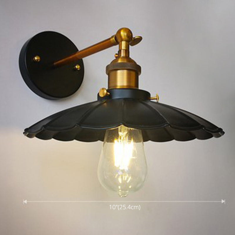 Bewaffnete Metallwandleuchten Amerikaner Retro Industrial Style 1 Lichtleuchte