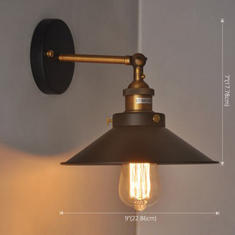 Bewaffnete Metallwandleuchten Amerikaner Retro Industrial Style 1 Lichtleuchte