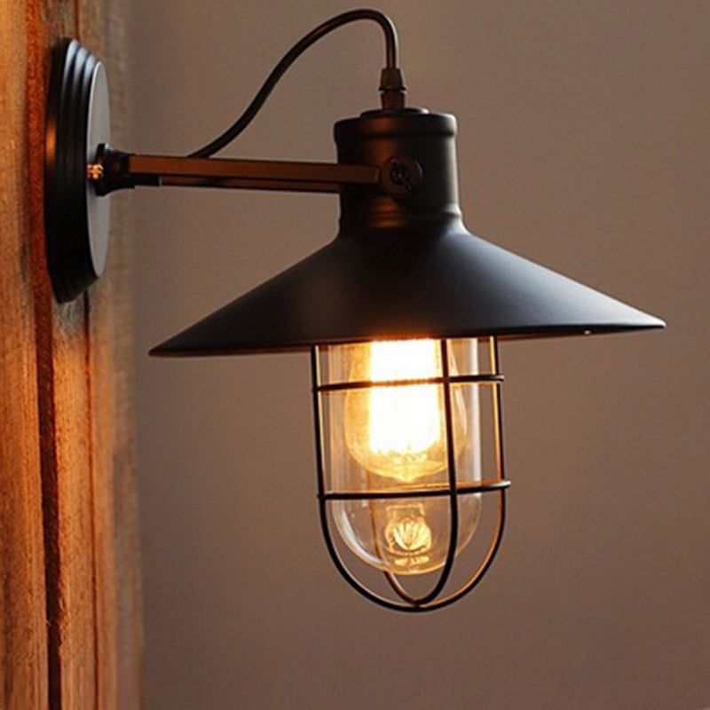 Cone Metal Sconce Light Fixture American Retro Industrial Style 1 Light Sconces