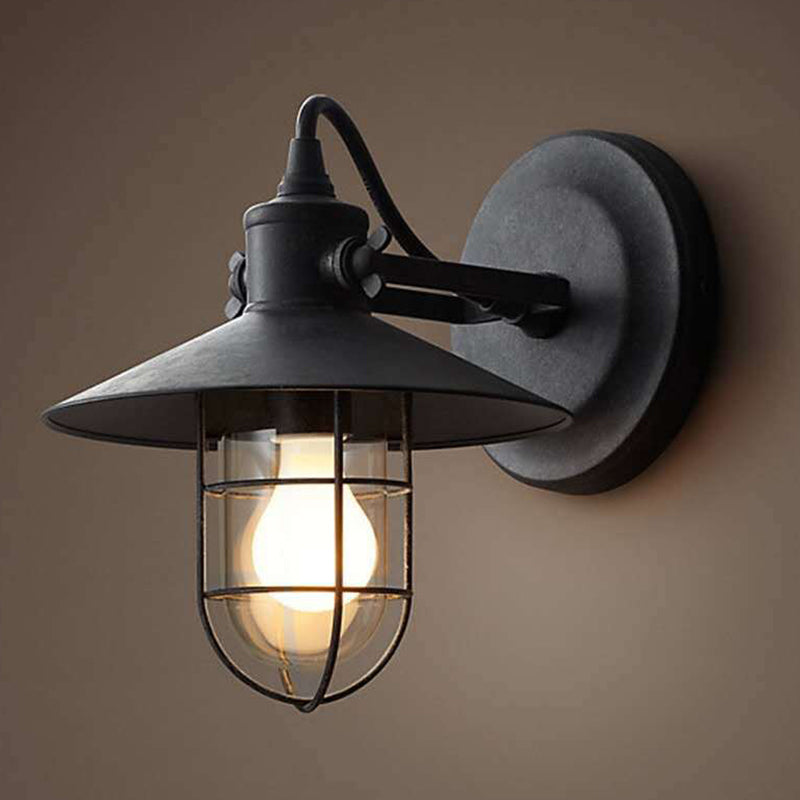 Cone Metal Sconce Light Fixture American Retro Industrial Style 1 Light Sconces