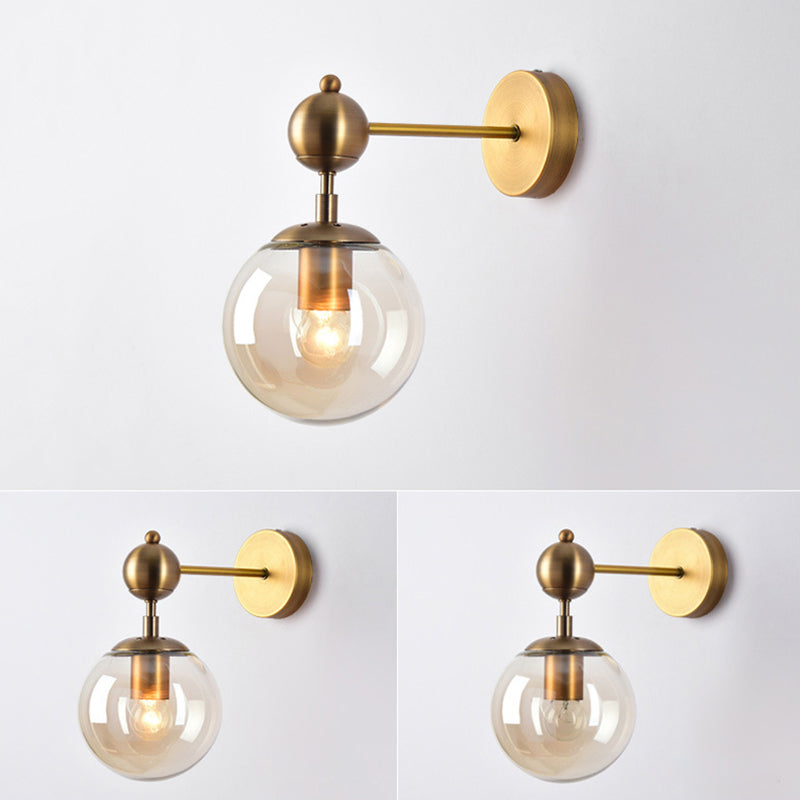 Spherical Wall Sconce Lights Nordic Retro Style Glass Sconces for Bedroom